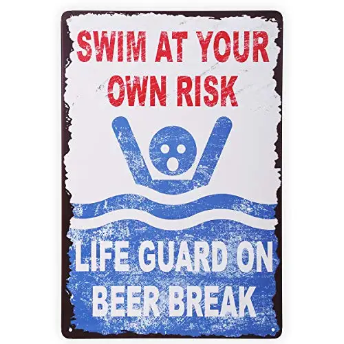 Pool Rules Swim at Your Own Risk Warning Metal Sign, Safety Tin Signs for Swimming Pool, Water Park.
Pool Rules Swim at Your Own Risk Warning Metal Sign, Safety Tin Signs for Swimming Pool, Water Park.