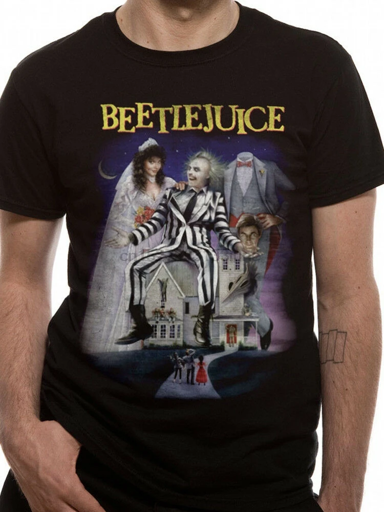 Beetlejuice Poster Official Tim Burton Betelgeuse Horror Movie Black Mens Tshirt
Beetlejuice Poster Official Tim Burton Betelgeuse Horror Movie Black Mens Tshirt