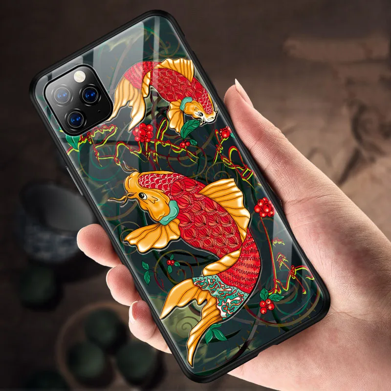 11PROMAX Chinese koi carp marital harmony Glass case For Iphone 11 PRO MAX cover kam carp soft case 
11PROMAX Chinese koi carp marital harmony Glass case For Iphone 11 PRO MAX cover kam carp soft case