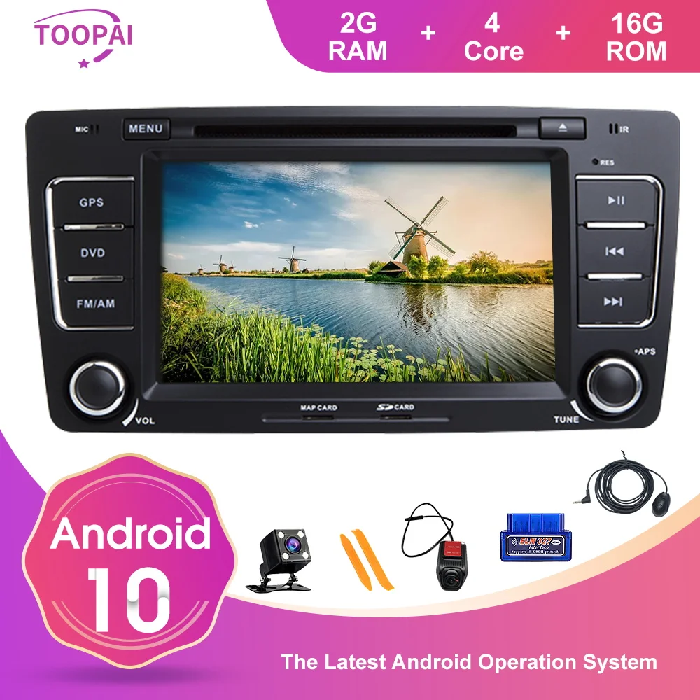 Автомобильный мультимедийный плеер TOOPAI проигрыватель на Android 10 для Skoda Octavia Yeti 2009
