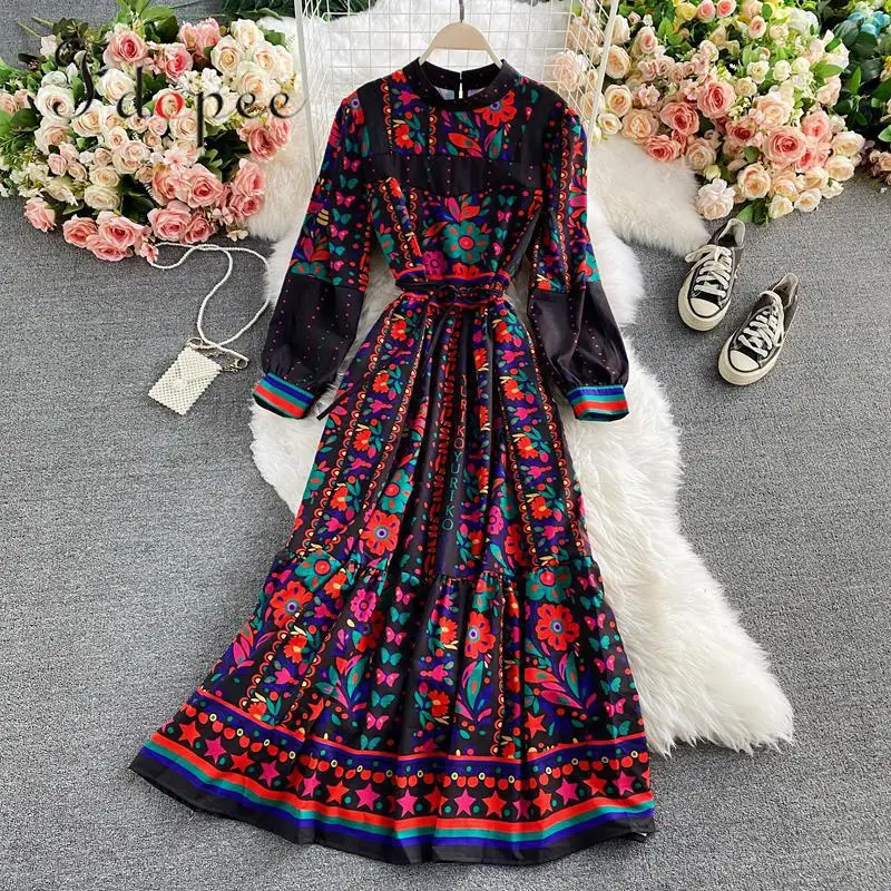 Free Shipping Women Dress Fashion Sexy Outwear Bohemian Holiday Long Sleeve Standing Collar Elegant Dress Hit Color Sexy Dress
Free Shipping Women Dress Fashion Sexy Outwear Bohemian Holiday Long Sleeve Standing Collar Elegant Dress Hit Color Sexy Dress