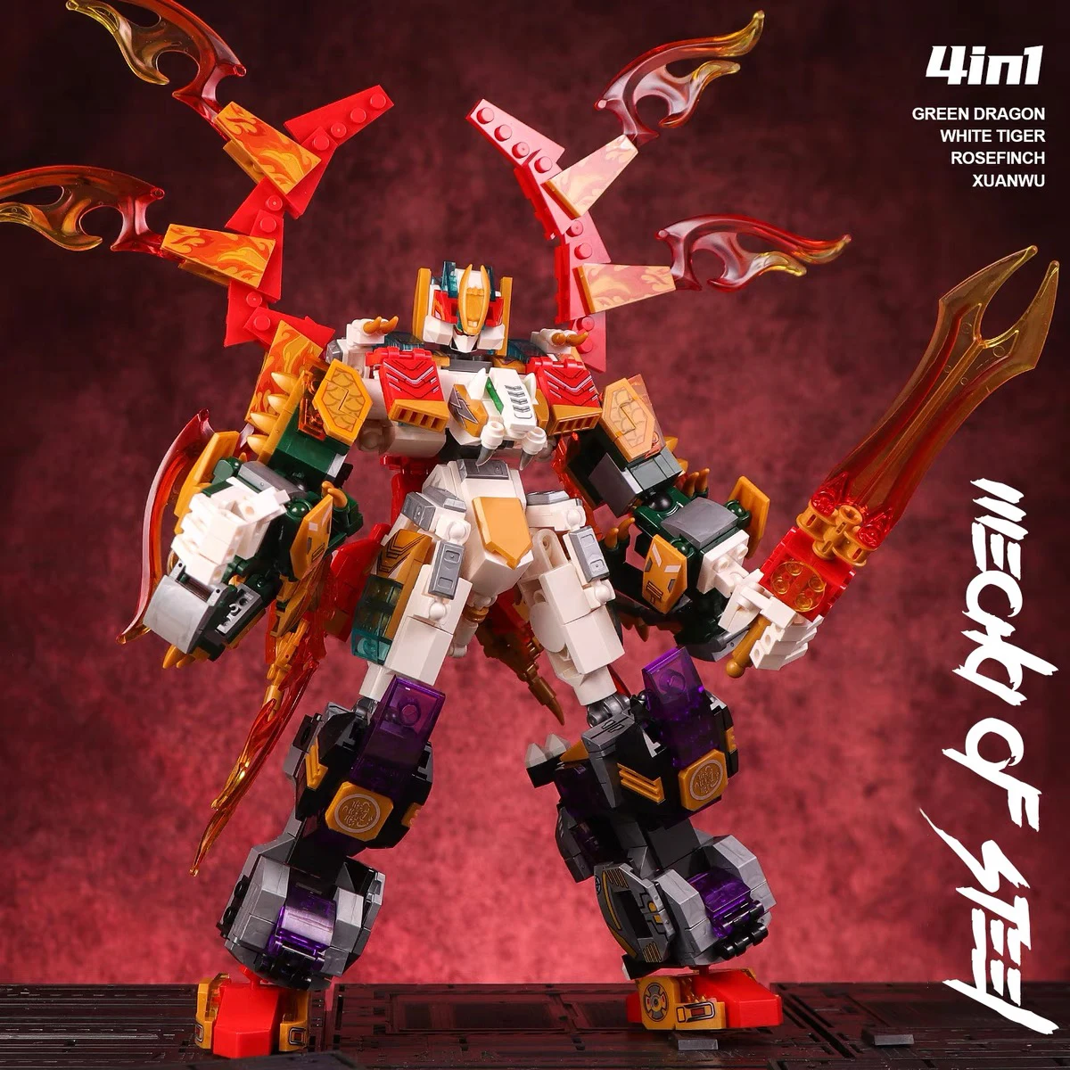 MOC 4 In 1 Deformation Robot Mecha Block Set DIY Mini Suzaku Tiger Dragon Tortoise Building Bricks Toy For Kids Birthday Gift
MOC 4 In 1 Deformation Robot Mecha Block Set DIY Mini Suzaku Tiger Dragon Tortoise Building Bricks Toy For Kids Birthday Gift