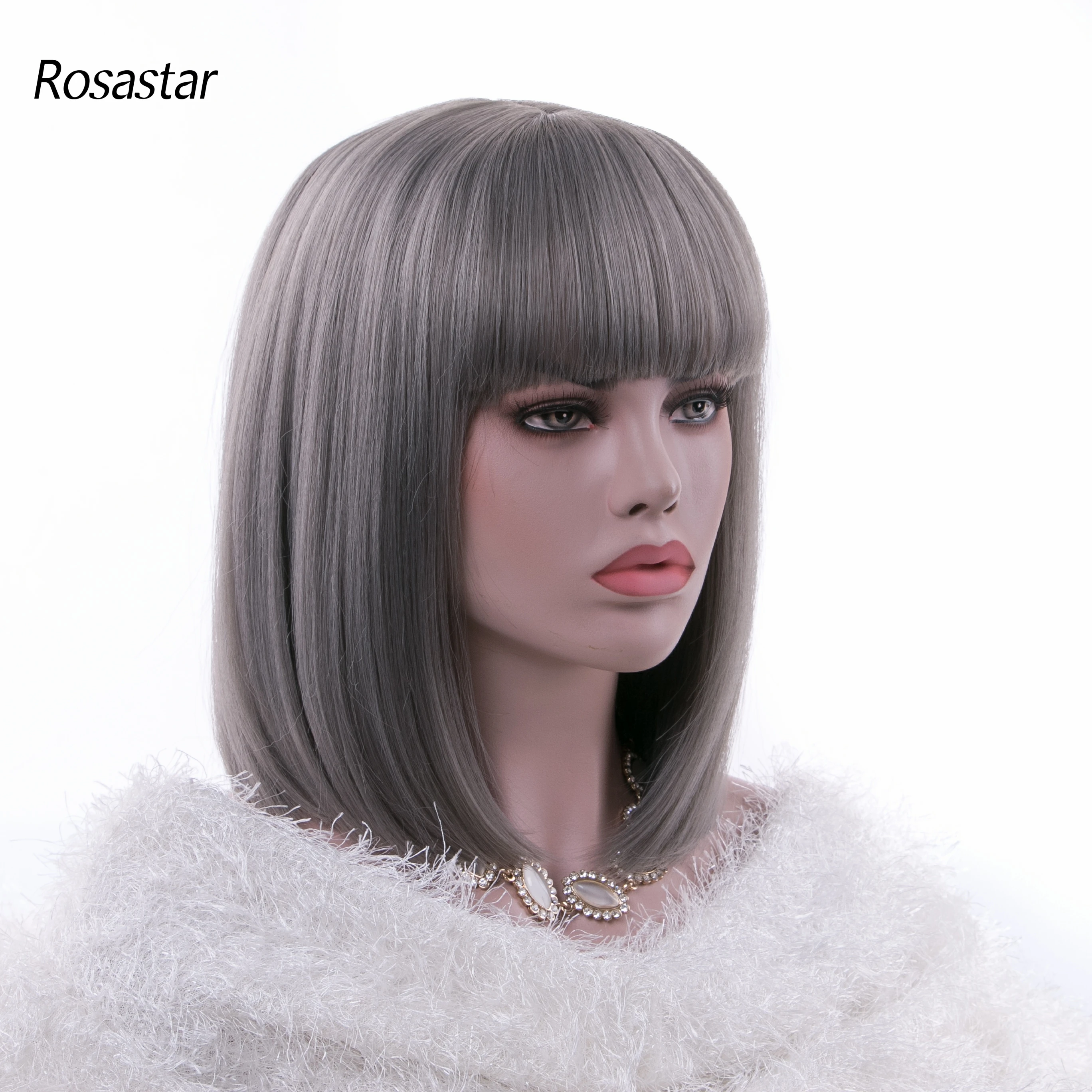 Rosastar, короткие прямые парики бабушки, ясень, Боб, с челкой, натуральные термостойкие синтетические волосы из волокна для женщин для любого с...
Rosastar, короткие прямые парики бабушки, ясень, Боб, с челкой, натуральные термостойкие синтетические волосы из волокна для женщин для любого с...