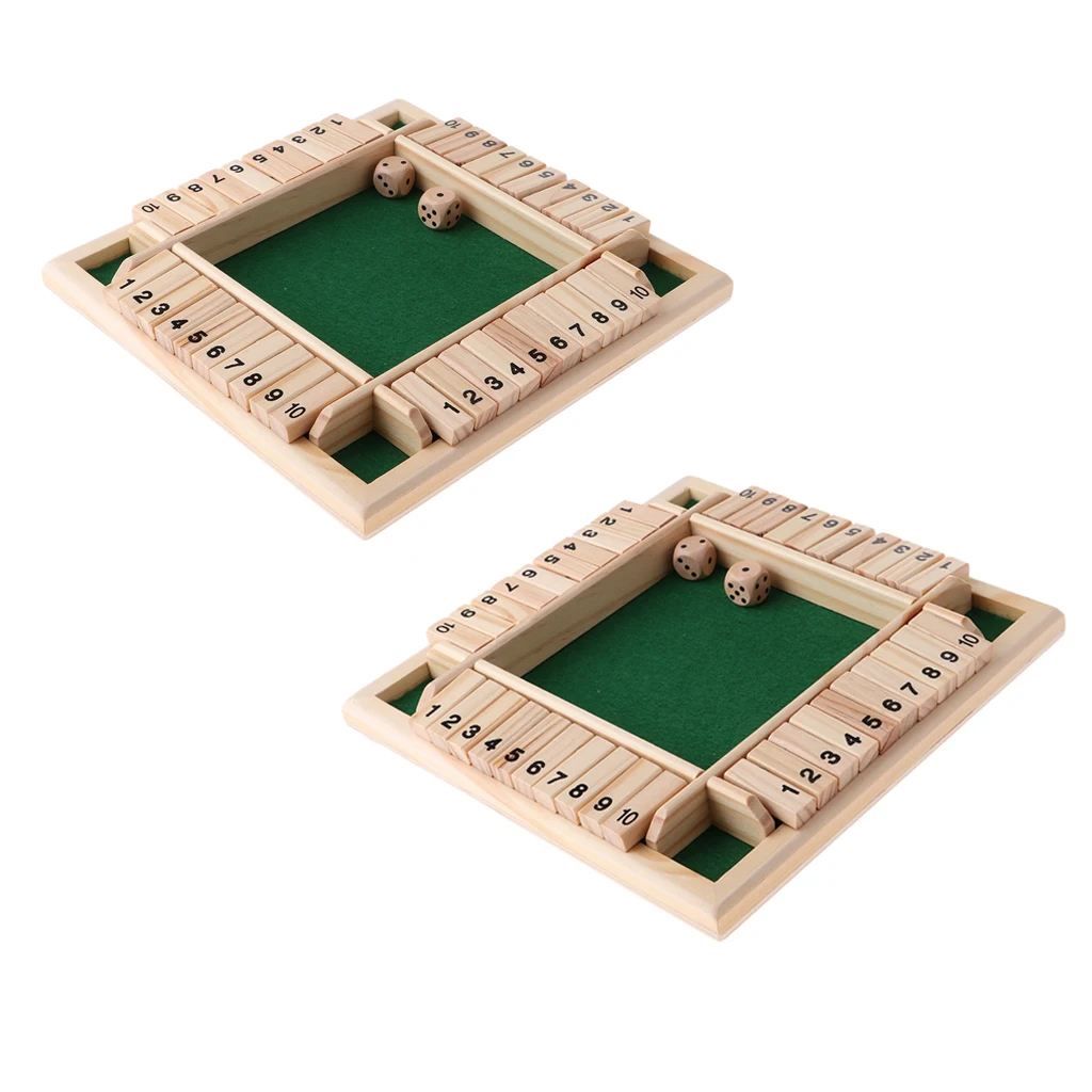 2pcs 2-4-Player Shut The Box - Wooden Board Game with Dice for The Classroom, Home or Pub
2pcs 2-4-Player Shut The Box - Wooden Board Game with Dice for The Classroom, Home or Pub