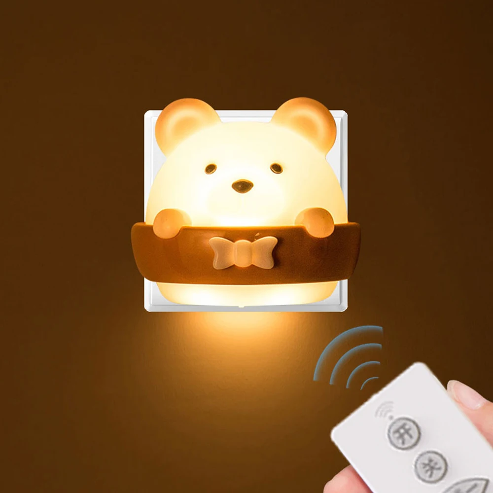 Светодиодный ночник с таймером настольная лампа в форме мишки прикроватный