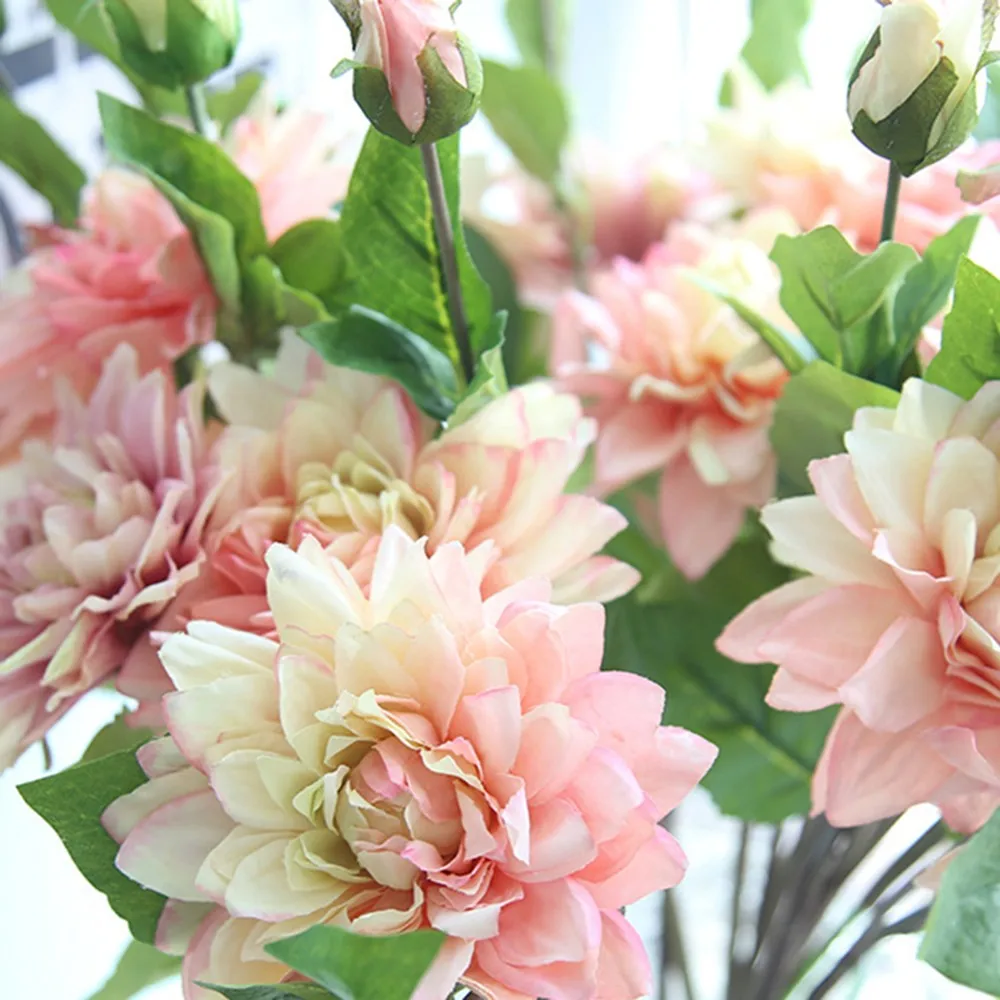 1 шт. Искусственные цветы Dahlias шелковые как настоящие искусственные для свадебной