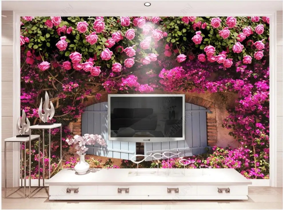 

3d обои для стен в рулонах, домашний декор, Романтические Розовые розы, фотообои на заказ, 3d обои для гостиной на стене