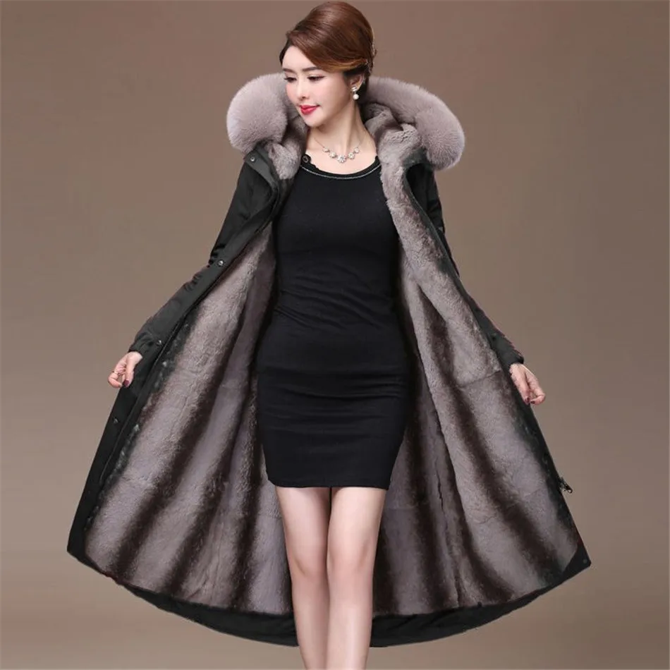 Women Parker Overcoat Mink Winter Long Warm Hooded Coat Faux Fur Removable Wool Liner Parka Big Fur Collar CT0124
Women Parker Overcoat Mink Winter Long Warm Hooded Coat Faux Fur Removable Wool Liner Parka Big Fur Collar CT0124