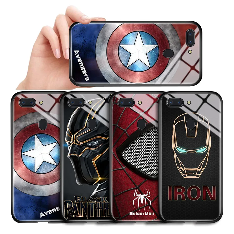 Для OPPO F3 F5 A73 A75 A75s жесткий чехол F7 Pro Marvel мстители супергерой корпус Железный