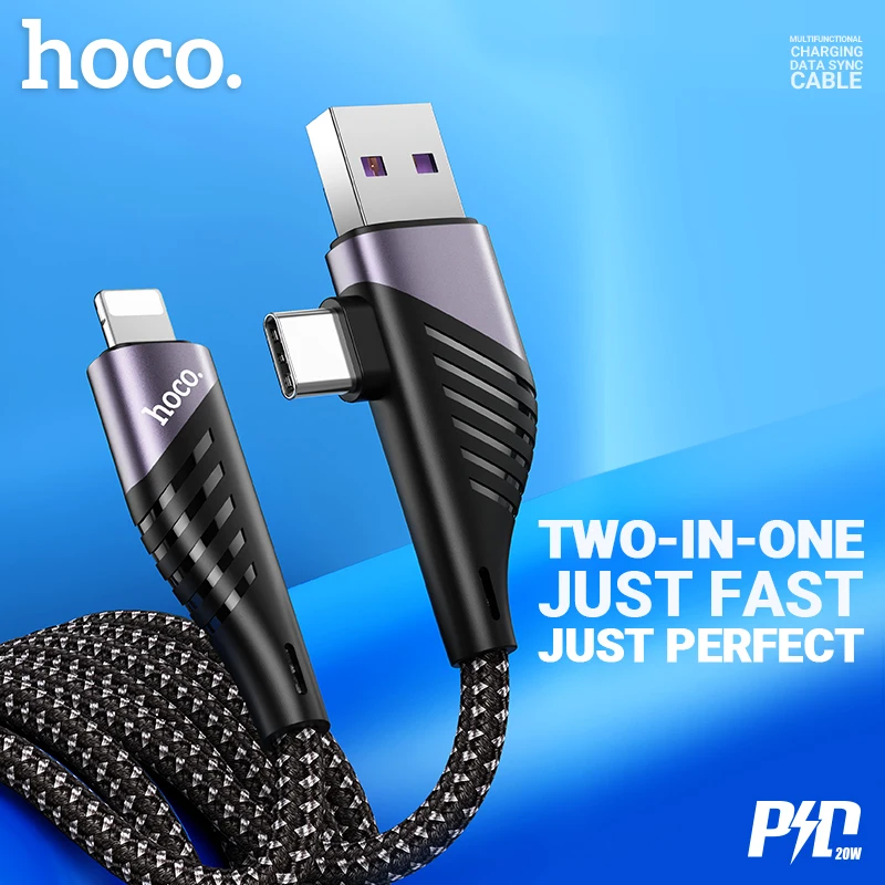 

hoco charging cable USB-A USB-C Type-C wire for Lightning PD 20W for iPhone iPad Samsung Xiaomi data sync fast charge cord 2.4A