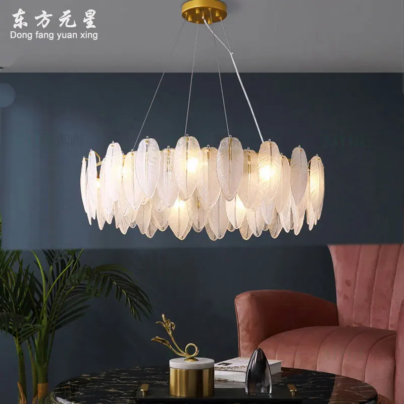 Modern Luxury LED Chandelier Lighting Golden Metal Glass Feather Dining Living Room Hanging Lamp E14 Bedroom Villa Deco Fixtures
Modern Luxury LED Chandelier Lighting Golden Metal Glass Feather Dining Living Room Hanging Lamp E14 Bedroom Villa Deco Fixtures