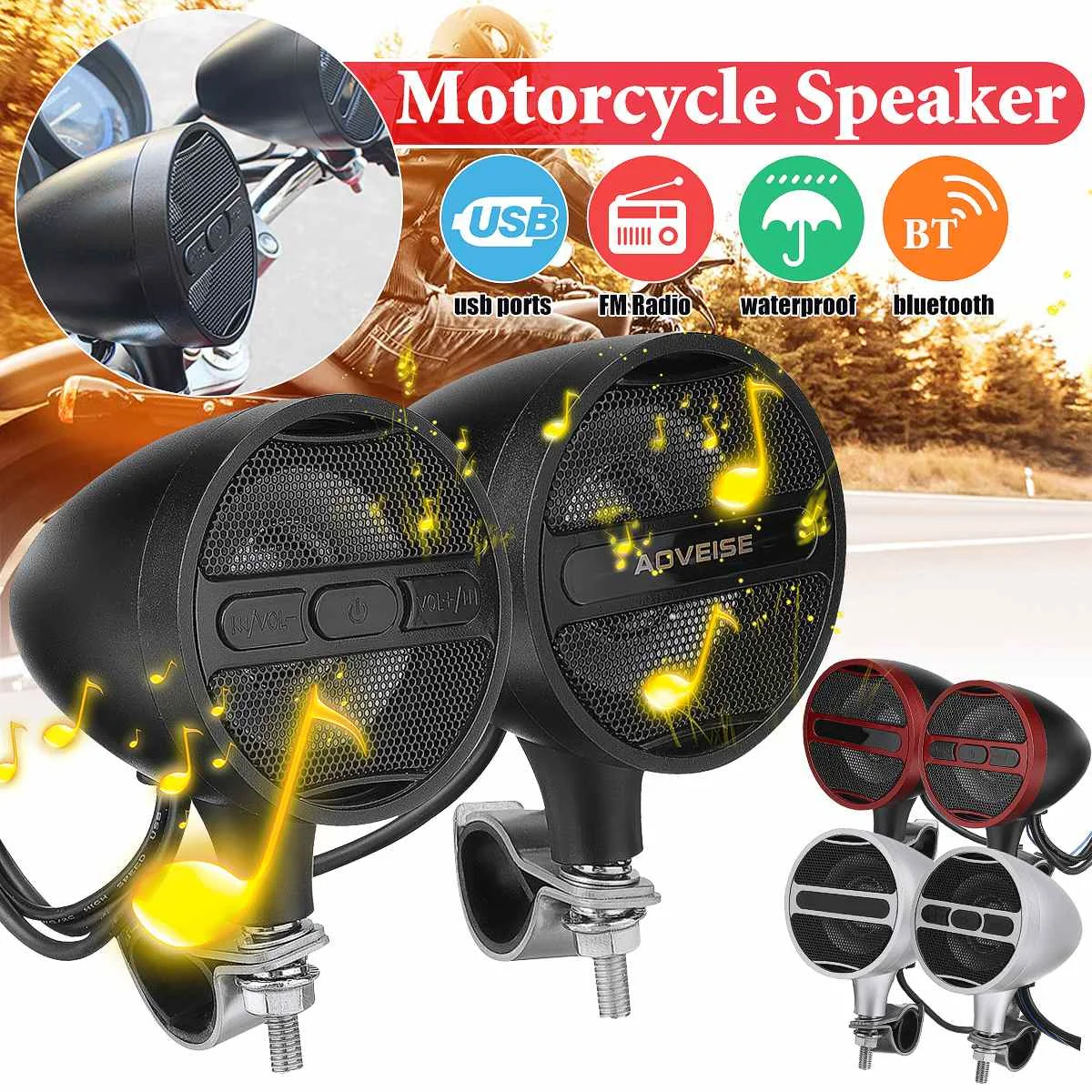 Bluetooth Waterproof Moto MP3 Player Amplifier Loudspeake Music Player FM Radio Frosted Plating Stereo Motorcycle Bike Speaker
Bluetooth Waterproof Moto MP3 Player Amplifier Loudspeake Music Player FM Radio Frosted Plating Stereo Motorcycle Bike Speaker