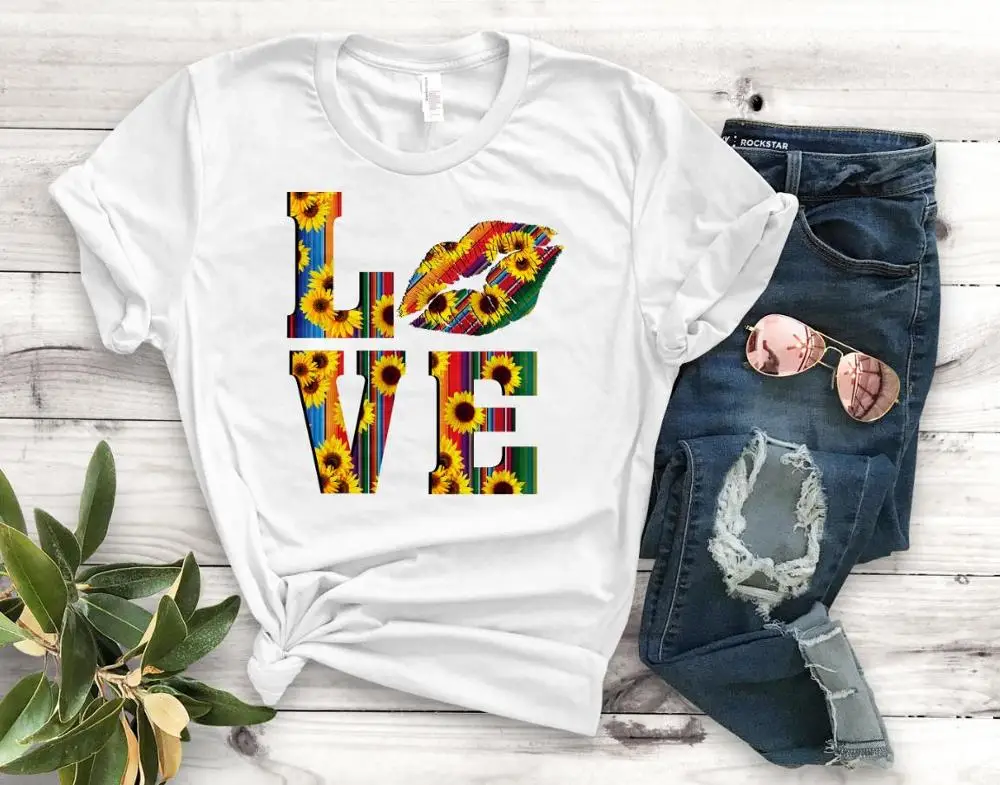 Love Sunflower Print Women tshirt Cotton Casual Funny t shirt Gift For Lady Yong Girl Top Tee
Love Sunflower Print Women tshirt Cotton Casual Funny t shirt Gift For Lady Yong Girl Top Tee