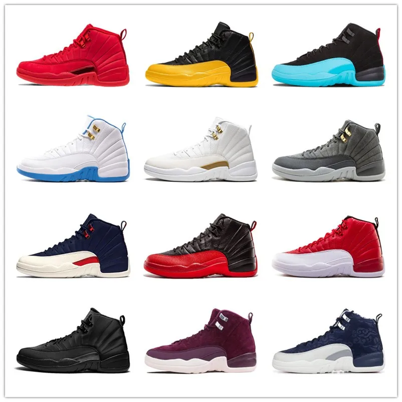 

2020 New Top Quality 12s White Gym Red Dark Grey Shoes Men Taxi Game Basketball Men Sports Sneakers Trainers 12