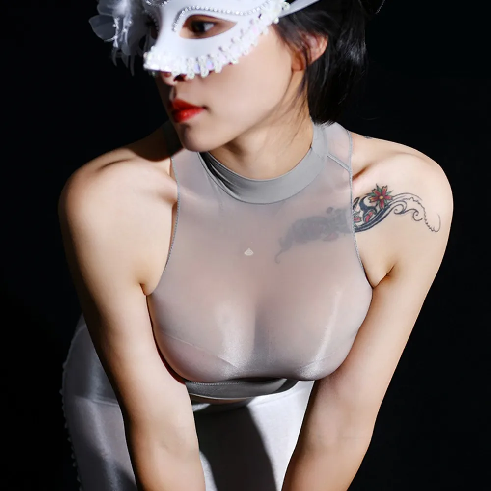 Oil Glossy Shiny See Through Crop Top Women Hot Sexy Bustier Top Sleeveless Shirt 8D Nylons Clubwear Cropped Camis Vest Croptop
Oil Glossy Shiny See Through Crop Top Women Hot Sexy Bustier Top Sleeveless Shirt 8D Nylons Clubwear Cropped Camis Vest Croptop