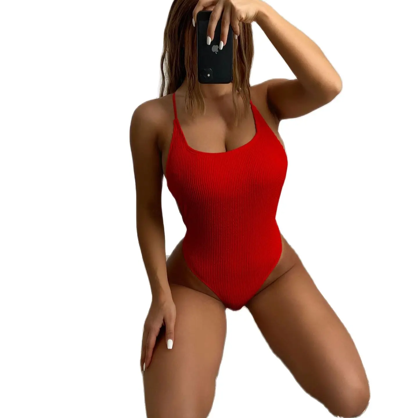 

Женский сексуальный перекрестный бикини с повязкой через шею, сдельный купальник, Однотонная юбка с высокой талией роскошные купальники для женщин 2021 высокое качество размера плюс пляжная одежда