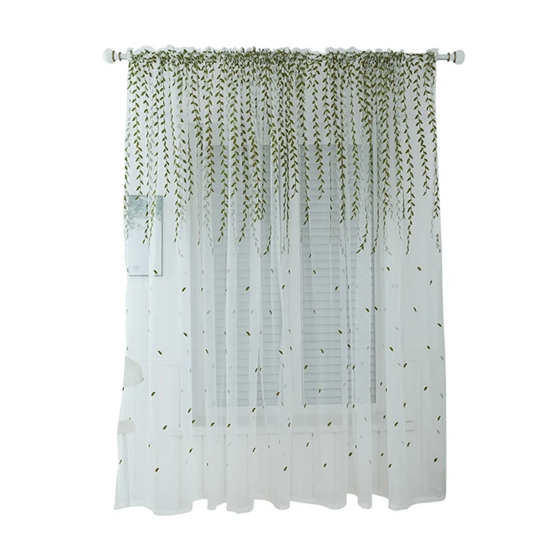 Curtains Weeping Leaves Design for Kids Room Window Treatment Drapery Semi Sheer Natural Embroidered Voile Drapes
Curtains Weeping Leaves Design for Kids Room Window Treatment Drapery Semi Sheer Natural Embroidered Voile Drapes