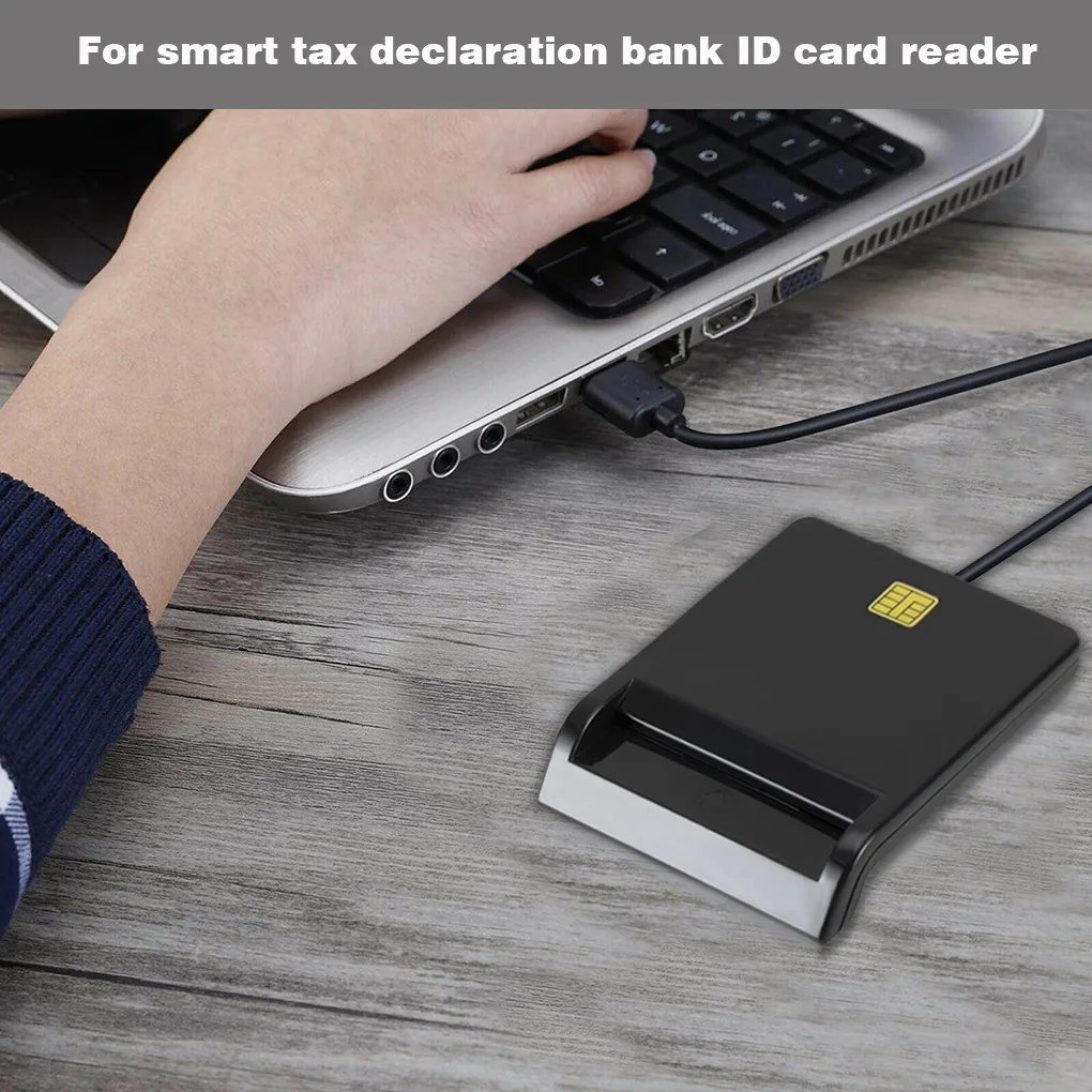 USB 2.0 Smart Intelligent Card Reader External ATM/IC/Electronic ID/CAC/Tax/Bank Card Reader SIM Card Reader