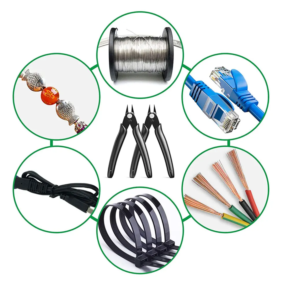 2pcs Flush Cutter 170II Gundam Model Scissors Diagonal Pliers for Electronics Ethernet Cable Preparation Electronic Work Black 
2pcs Flush Cutter 170II Gundam Model Scissors Diagonal Pliers for Electronics Ethernet Cable Preparation Electronic Work Black