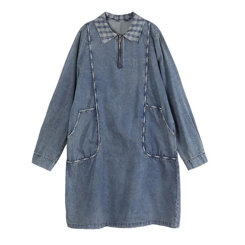 XITAO Spring New denim Splicing Dress Casual Loose Women Fashion Vintage Zippers Turn-down Collar 2021 Trendy All-match ZY5795
XITAO Spring New denim Splicing Dress Casual Loose Women Fashion Vintage Zippers Turn-down Collar 2021 Trendy All-match ZY5795