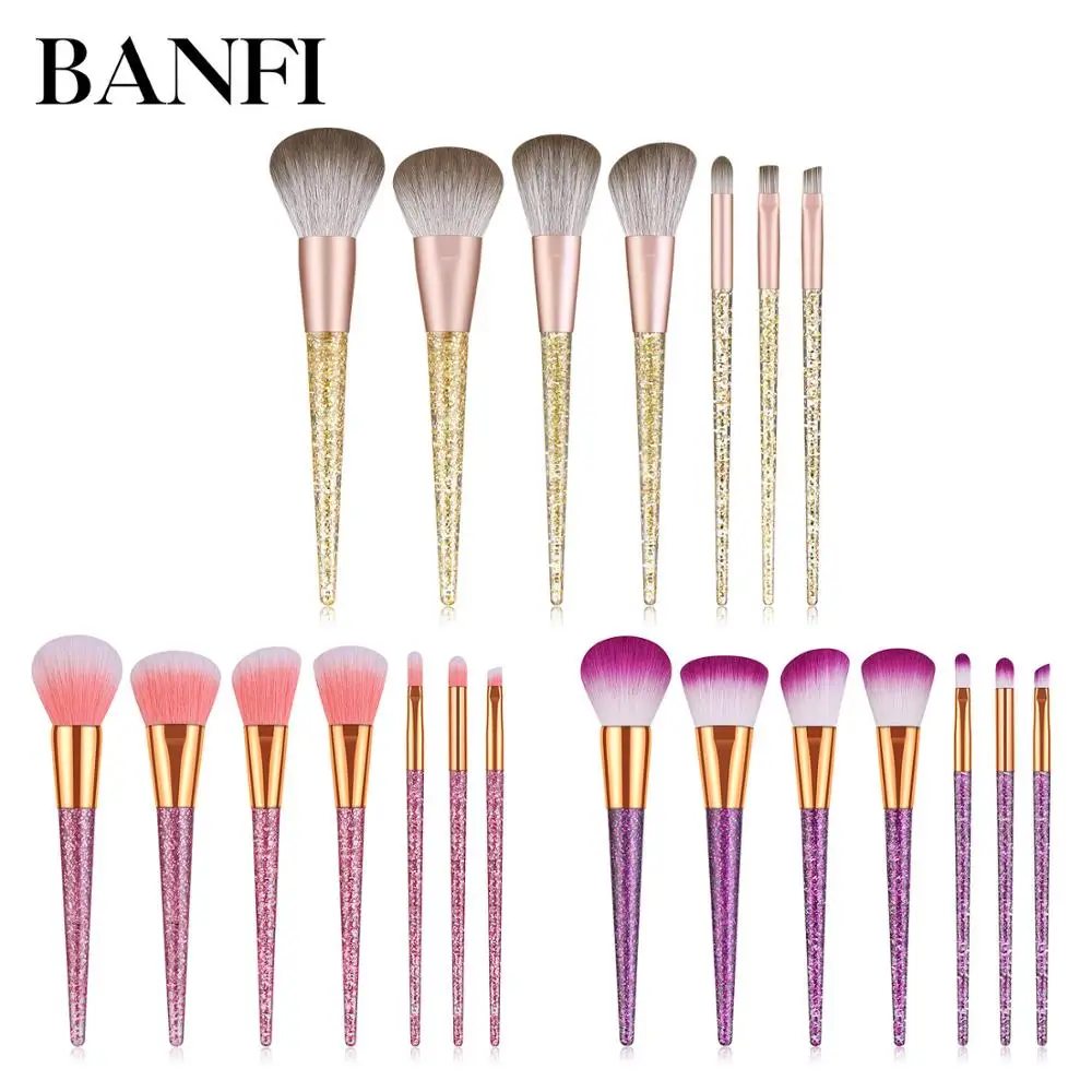 BANFI 7pcs Makeup Brush Set Champagne Cosmetic Powder Eyeliner Foundation Eyeshadow Lip Blending Make Up Brushes Beauty Tools
BANFI 7pcs Makeup Brush Set Champagne Cosmetic Powder Eyeliner Foundation Eyeshadow Lip Blending Make Up Brushes Beauty Tools