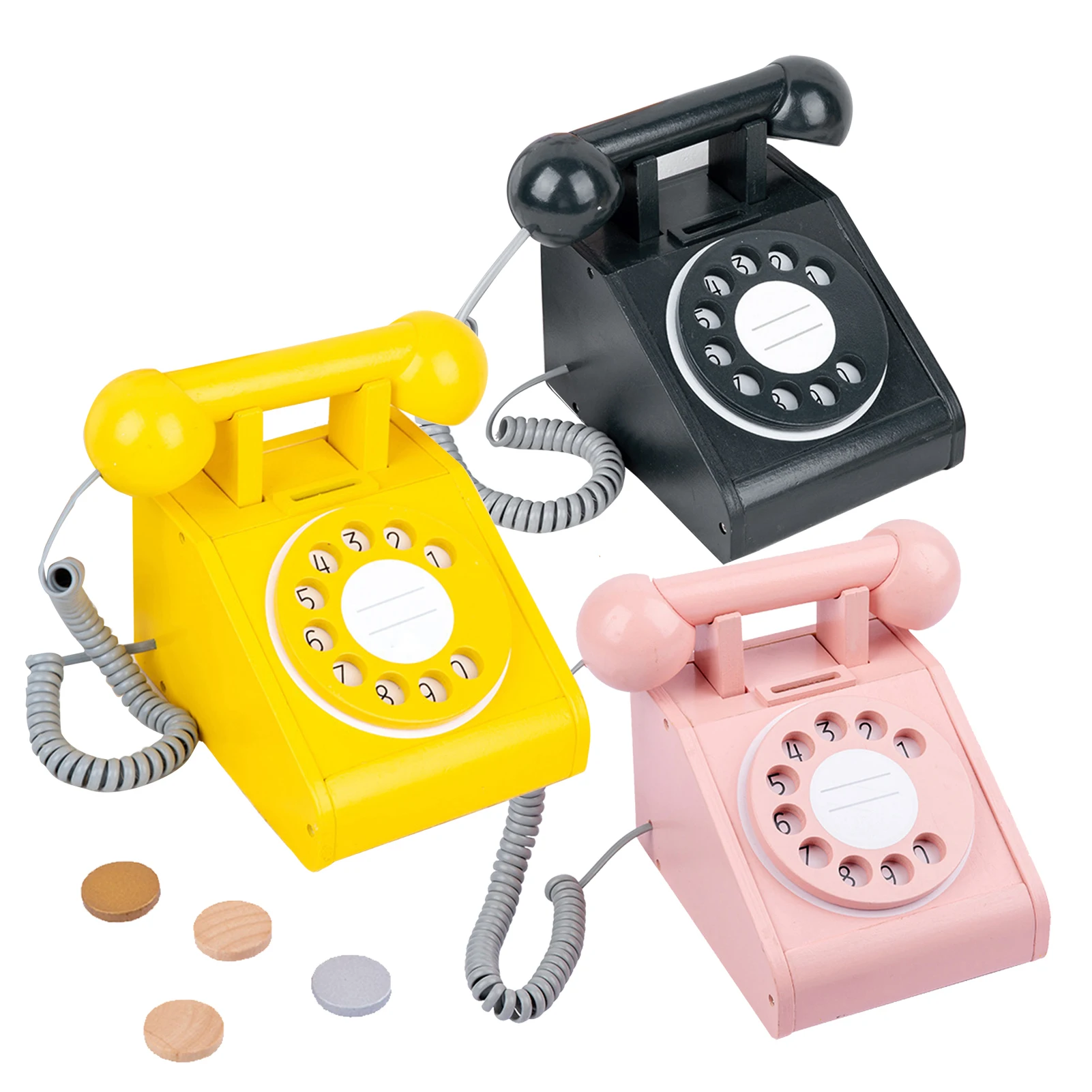 Wooden Antique Dial Telephone Toy For Early Education Imitation Woode Children's Play House Creative Landline Phone Compatible
Wooden Antique Dial Telephone Toy For Early Education Imitation Woode Children's Play House Creative Landline Phone Compatible