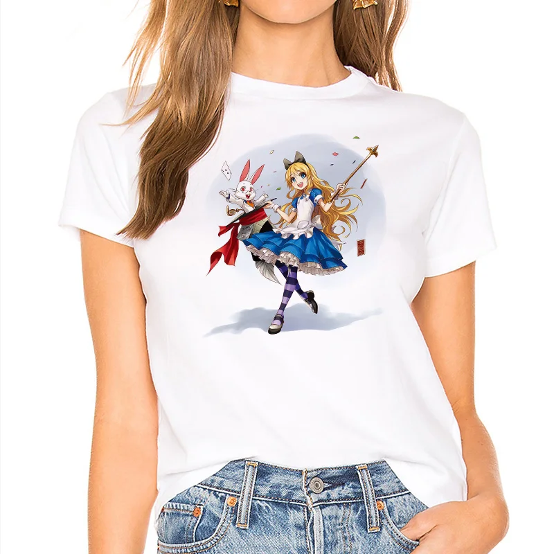 New 2021 Cute cartoon Alice In Wonderland Printed Women's T-shirt Female Aesthetic We′re All Mad Here Graphic Tees kawaii Tops
New 2021 Cute cartoon Alice In Wonderland Printed Women's T-shirt Female Aesthetic We′re All Mad Here Graphic Tees kawaii Tops