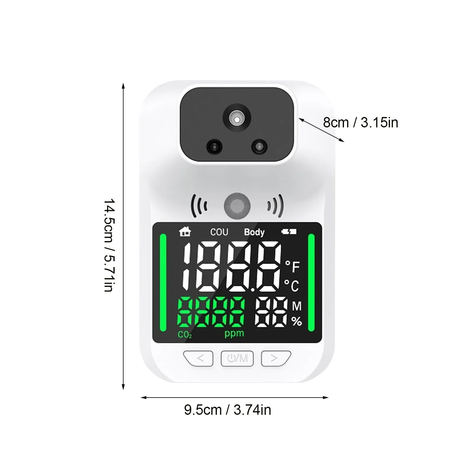 3 In 1 Carbon Dioxide Detector Temperature Humid Portable Air Quality Tester co2 sensor meter Gas analyzer air quality monitor 
3 In 1 Carbon Dioxide Detector Temperature Humid Portable Air Quality Tester co2 sensor meter Gas analyzer air quality monitor