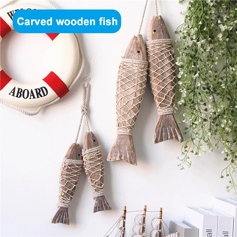 Hanging Wooden Fish Mediterranean Style Vintage Decoration Nautical Ornaments for Home VJ-Drop
Hanging Wooden Fish Mediterranean Style Vintage Decoration Nautical Ornaments for Home VJ-Drop