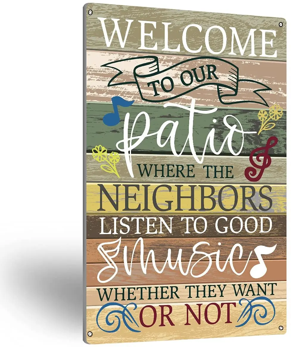 Welcome to The Patio Metal Tin Sign Wall Art Farmhouse Signs Gifts for Home Patio Country Outdoor Decor
Welcome to The Patio Metal Tin Sign Wall Art Farmhouse Signs Gifts for Home Patio Country Outdoor Decor