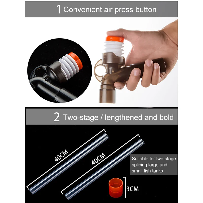 Aquarium Gravel Cleaner Quick Water Changing Fish Tank Sand Cleaner Kit for Absorb Dirt Change Water Wash Sand CLH@8 
Aquarium Gravel Cleaner Quick Water Changing Fish Tank Sand Cleaner Kit for Absorb Dirt Change Water Wash Sand CLH@8