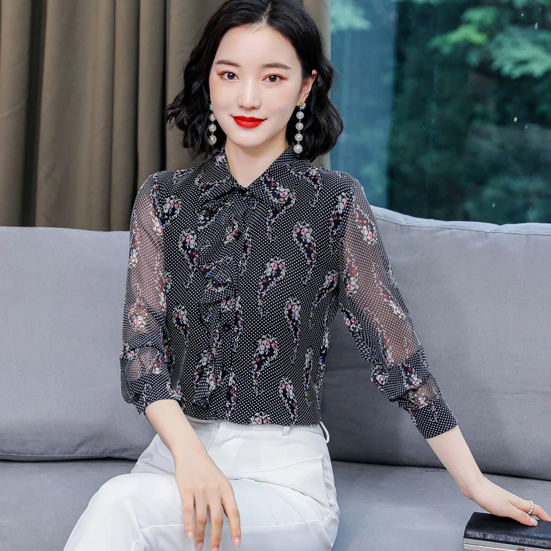 Autumn New Fashion Women loose ruffle floral Chiffon Tops Elegant Office Lady tops Casual Waist Plus Size blusas feminino
Autumn New Fashion Women loose ruffle floral Chiffon Tops Elegant Office Lady tops Casual Waist Plus Size blusas feminino
