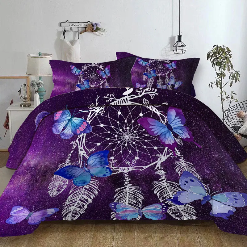 3D Butterfly Dreamcatcher Bedding Set Catcher Feater Boho Duvet Cover Pillowcase Zipper Closure Single Double Queen King Size
3D Butterfly Dreamcatcher Bedding Set Catcher Feater Boho Duvet Cover Pillowcase Zipper Closure Single Double Queen King Size