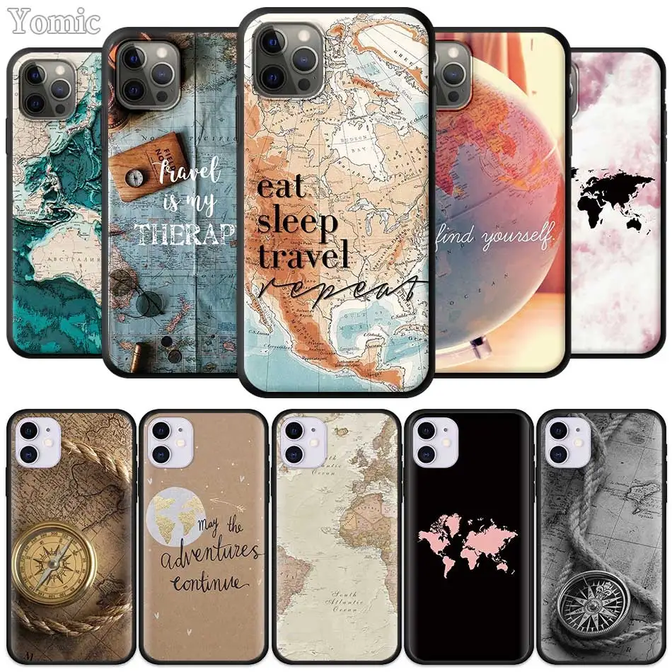 Soft Cases for Apple iPhone 12 Mini 11 Pro 7 8 XR X XS MAX Black Phone Bag For 6 6S Plus 5 5S SE 2020 Tpu Cover World Map Travel
Soft Cases for Apple iPhone 12 Mini 11 Pro 7 8 XR X XS MAX Black Phone Bag For 6 6S Plus 5 5S SE 2020 Tpu Cover World Map Travel