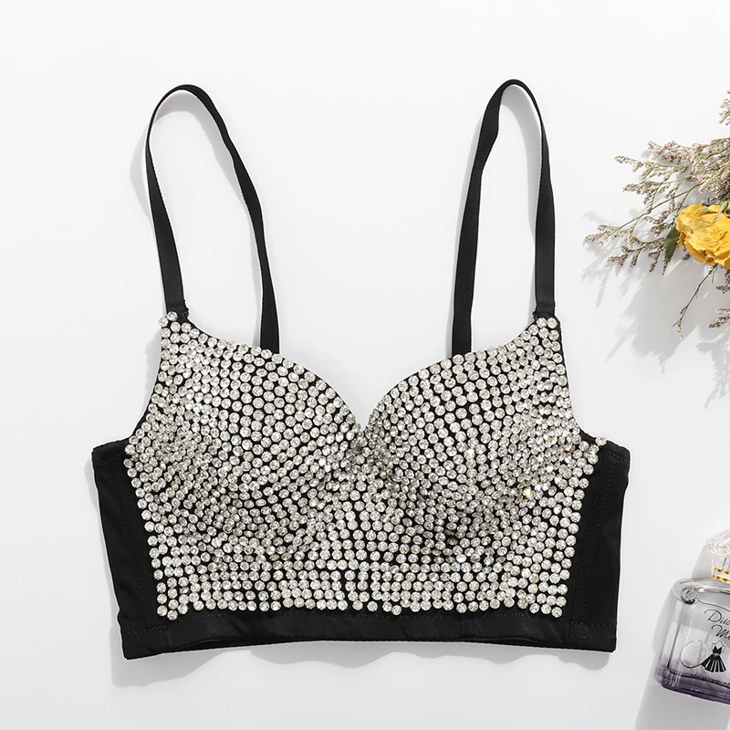 Sexy Corset Rhinestone Top Bustier Crop Top Rave Outfit Festival Clothing Female Silver Glitter Tops for Women Summer 2021
Sexy Corset Rhinestone Top Bustier Crop Top Rave Outfit Festival Clothing Female Silver Glitter Tops for Women Summer 2021