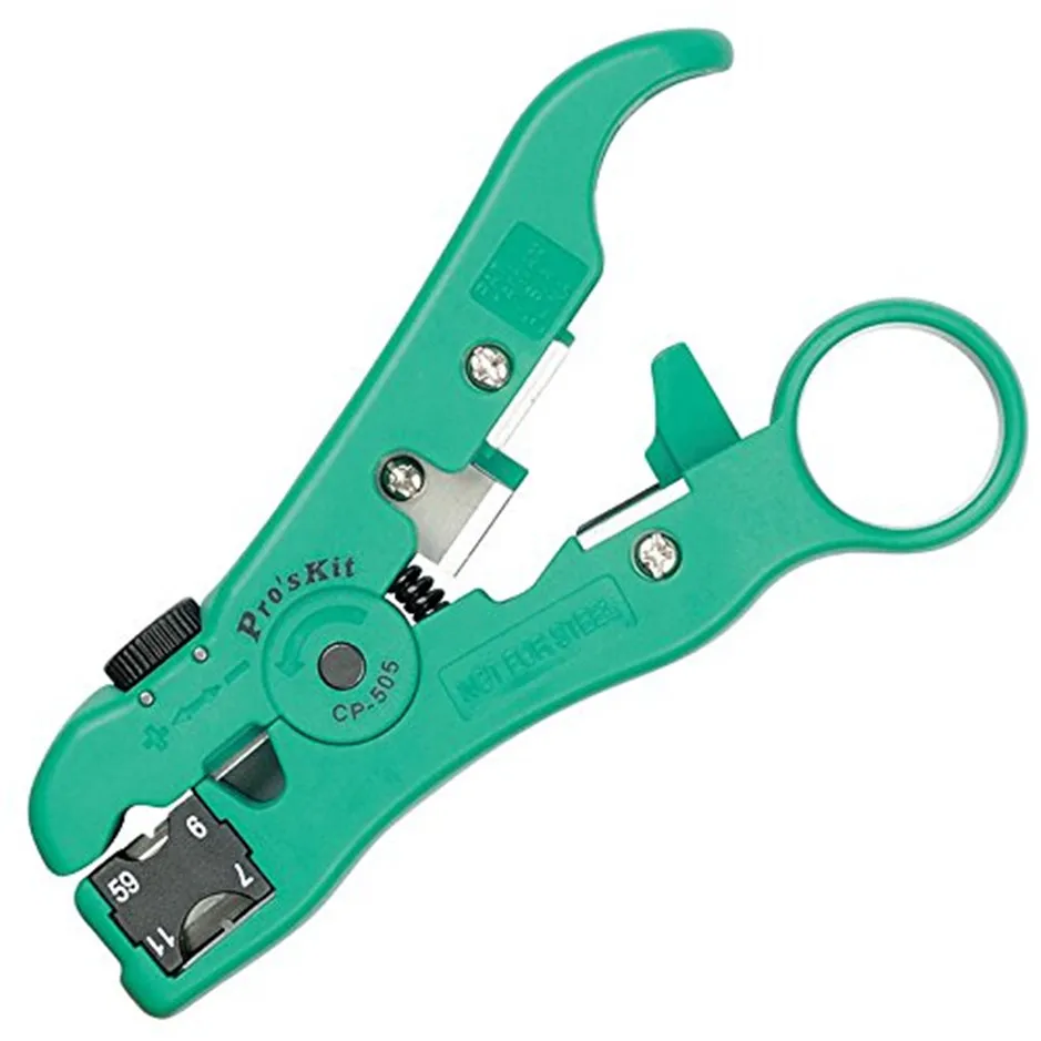 

Multifunction Pro'sKit CP-505 Wire Stripper Rotary Coax Coaxial Cable Universal For RG-59 RG-6 RG-7 RG-11 4P/6P/8P Cutter Tool