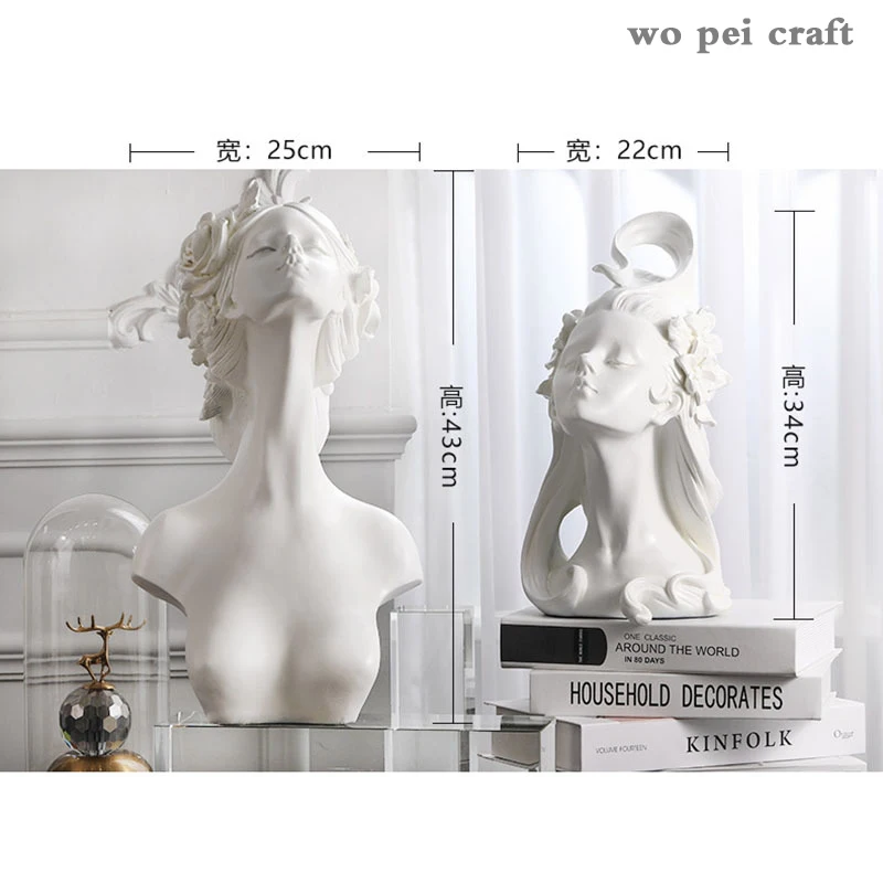 Character Statue Resin Portraits Statuette Ornaments Girly Room Decoration Desk Decorative Imitation Gypsum Sculpture Home Decor 
Character Statue Resin Portraits Statuette Ornaments Girly Room Decoration Desk Decorative Imitation Gypsum Sculpture Home Decor