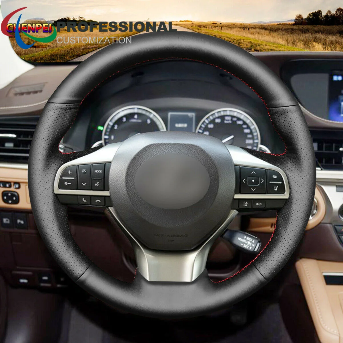 DIY Hand-Sewn Black Leather Non-Slip Breathable Steering Wheel Cover For Lexus ES300h ES350 2016-2018 car Interior Accessories
DIY Hand-Sewn Black Leather Non-Slip Breathable Steering Wheel Cover For Lexus ES300h ES350 2016-2018 car Interior Accessories