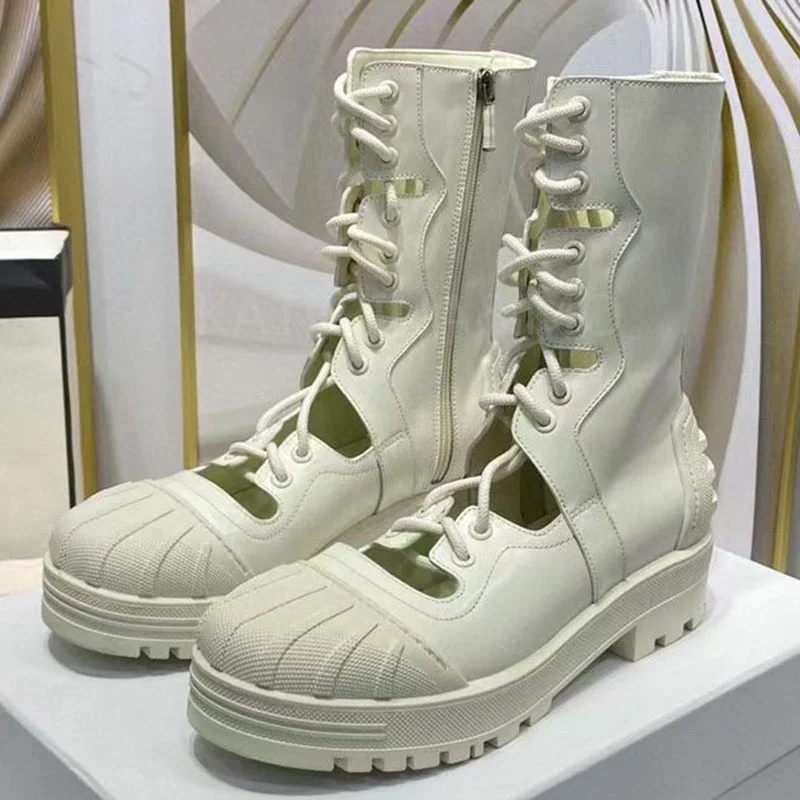 New Spring Summer Hollow Out Thick Sole Boots Woman Lace Up Ankle Boots Shell Toe Real Leather Breathable Summer Boots For Woman
New Spring Summer Hollow Out Thick Sole Boots Woman Lace Up Ankle Boots Shell Toe Real Leather Breathable Summer Boots For Woman