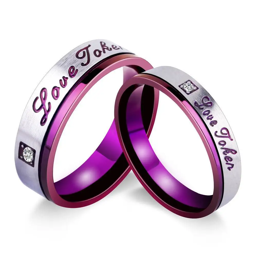 Fashion Trendy Couple Jewelry Purple Classic Diamond-studded Titanium Steel Couple Ring Ring Temperament Personality Pair Ring
Fashion Trendy Couple Jewelry Purple Classic Diamond-studded Titanium Steel Couple Ring Ring Temperament Personality Pair Ring