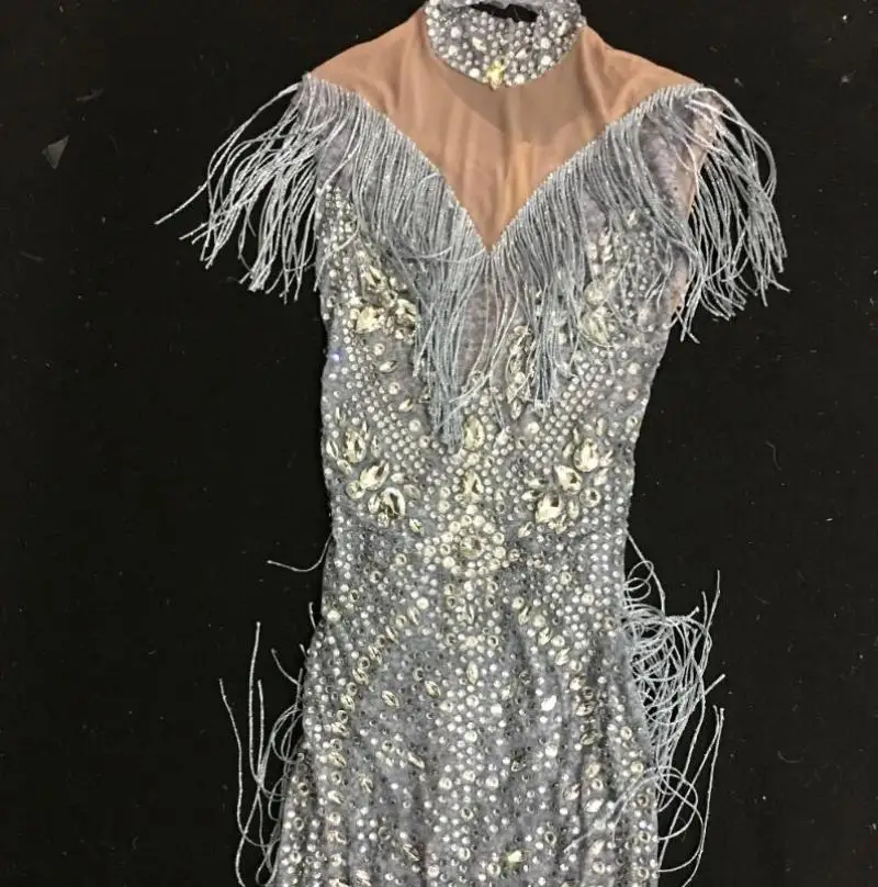 Design Mesh See Through Fringes Jazz Dance Dress Birthday Celebrate Perspective Dress Evening Party Sleeveless Tassel Dresses
Design Mesh See Through Fringes Jazz Dance Dress Birthday Celebrate Perspective Dress Evening Party Sleeveless Tassel Dresses