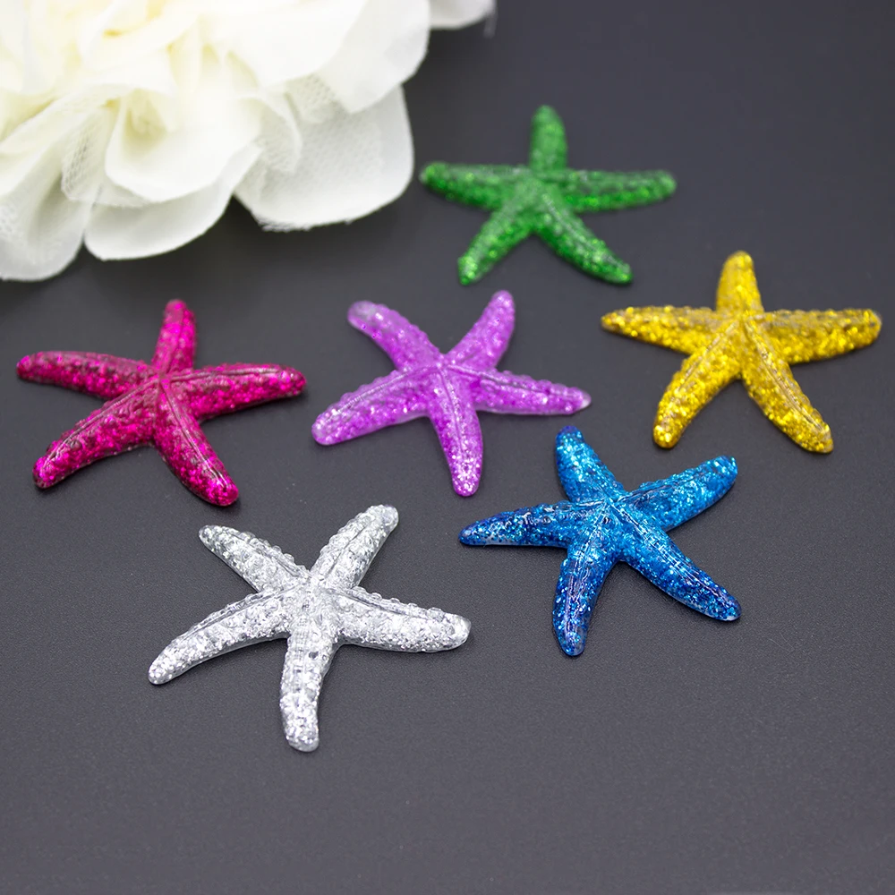 Set of 50pcs Glitter Resin Starfish Artificial Flatback Cabochon 4.0cm Rainbow Embellishment Cabochons Cap for home decor 
Set of 50pcs Glitter Resin Starfish Artificial Flatback Cabochon 4.0cm Rainbow Embellishment Cabochons Cap for home decor