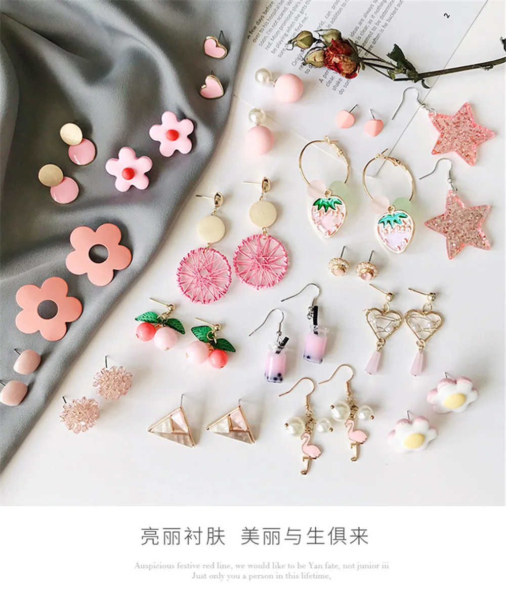 Korean Stud Earrings Women Girl Little Kawaii Cute Pink Flower Wholesale Sweet Fashion Jewelry серьги сережки pendientes
Korean Stud Earrings Women Girl Little Kawaii Cute Pink Flower Wholesale Sweet Fashion Jewelry серьги сережки pendientes