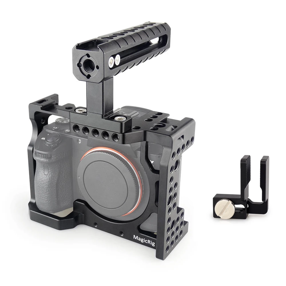 Клетка для камеры MAGICRIG с верхней ручкой + совместимый HDMI Кабельный зажим Sony A7RIII