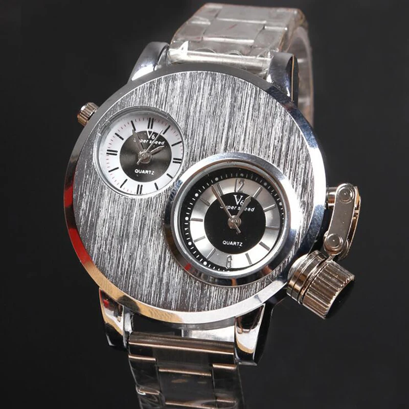 Hot selling men's sports watch black Large dial dual movement alloy leather stainless steel band student ladies watches
Hot selling men's sports watch black Large dial dual movement alloy leather stainless steel band student ladies watches