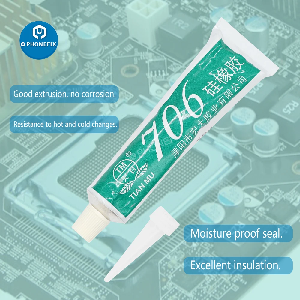 

706 Translucent Silicone Rubber LED Electronic Component Fixed Insulation Waterproof High Temperature Resistant Sealant Adhesive
