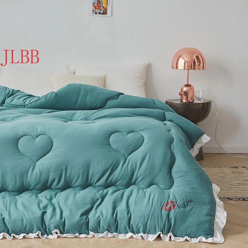 2019 new ruffles comforter washed cotton thicken duvets soft winter quilts 200*230cm green home bed cover heart princess bedding
2019 new ruffles comforter washed cotton thicken duvets soft winter quilts 200*230cm green home bed cover heart princess bedding