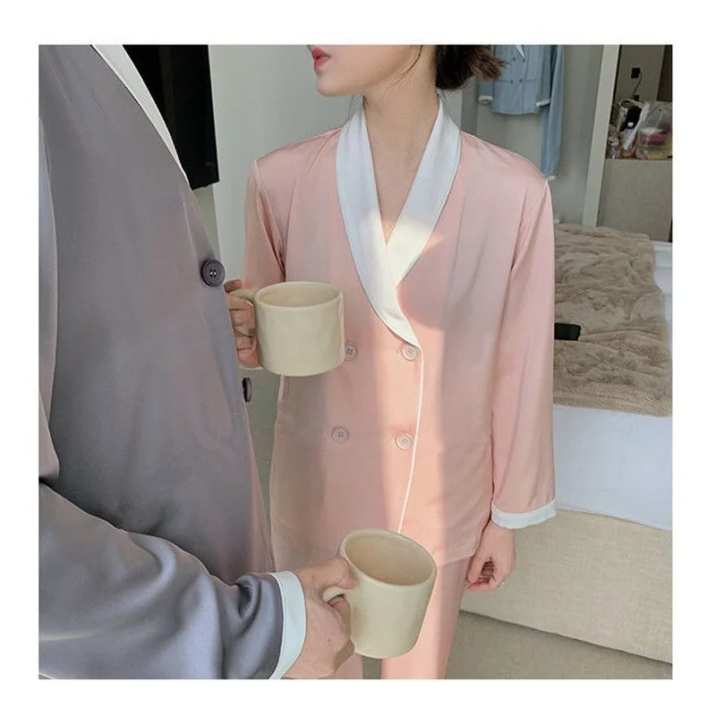 QWEEK Silk Couple Pajama Sets Satin Sleepwear Autumn Pijama Brief Pyjamas Women Loungewear Fashion Suit Nightwear for Men Pjs
QWEEK Silk Couple Pajama Sets Satin Sleepwear Autumn Pijama Brief Pyjamas Women Loungewear Fashion Suit Nightwear for Men Pjs