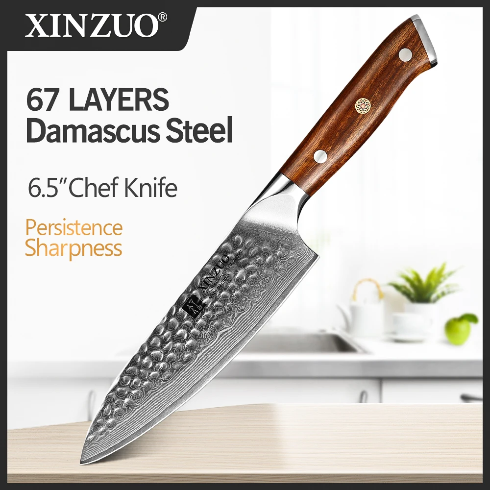 XINZUO 6.5" inch Chef Knife Damascus Stainless Steel Kitchen Santoku Knife Razor Sharp Utility Vegetable Knives 
XINZUO 6.5" inch Chef Knife Damascus Stainless Steel Kitchen Santoku Knife Razor Sharp Utility Vegetable Knives