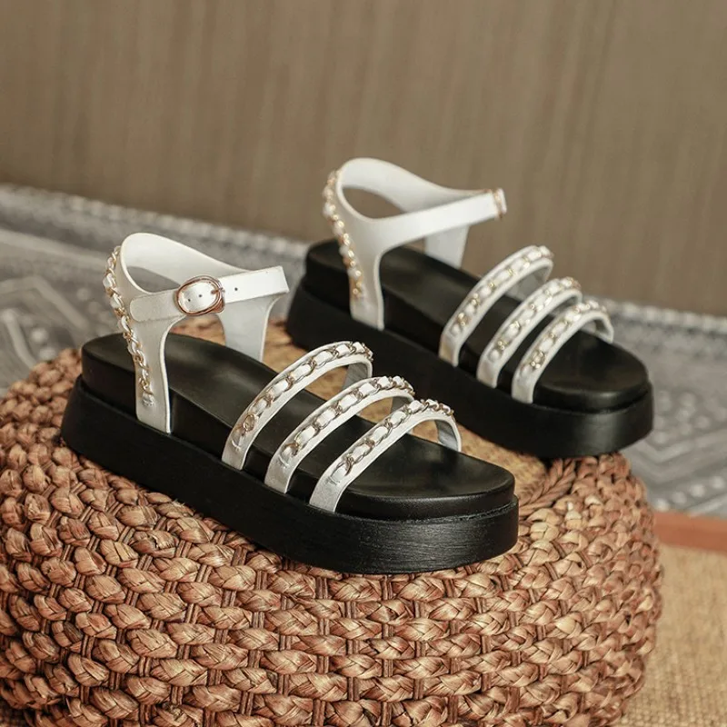 Summer Women Open Toe Thick Platform Sandals Chain Strap Beach Shoes Buckle Strap Casual Ladies Vintage Gladiator Sandals Wedges
Summer Women Open Toe Thick Platform Sandals Chain Strap Beach Shoes Buckle Strap Casual Ladies Vintage Gladiator Sandals Wedges